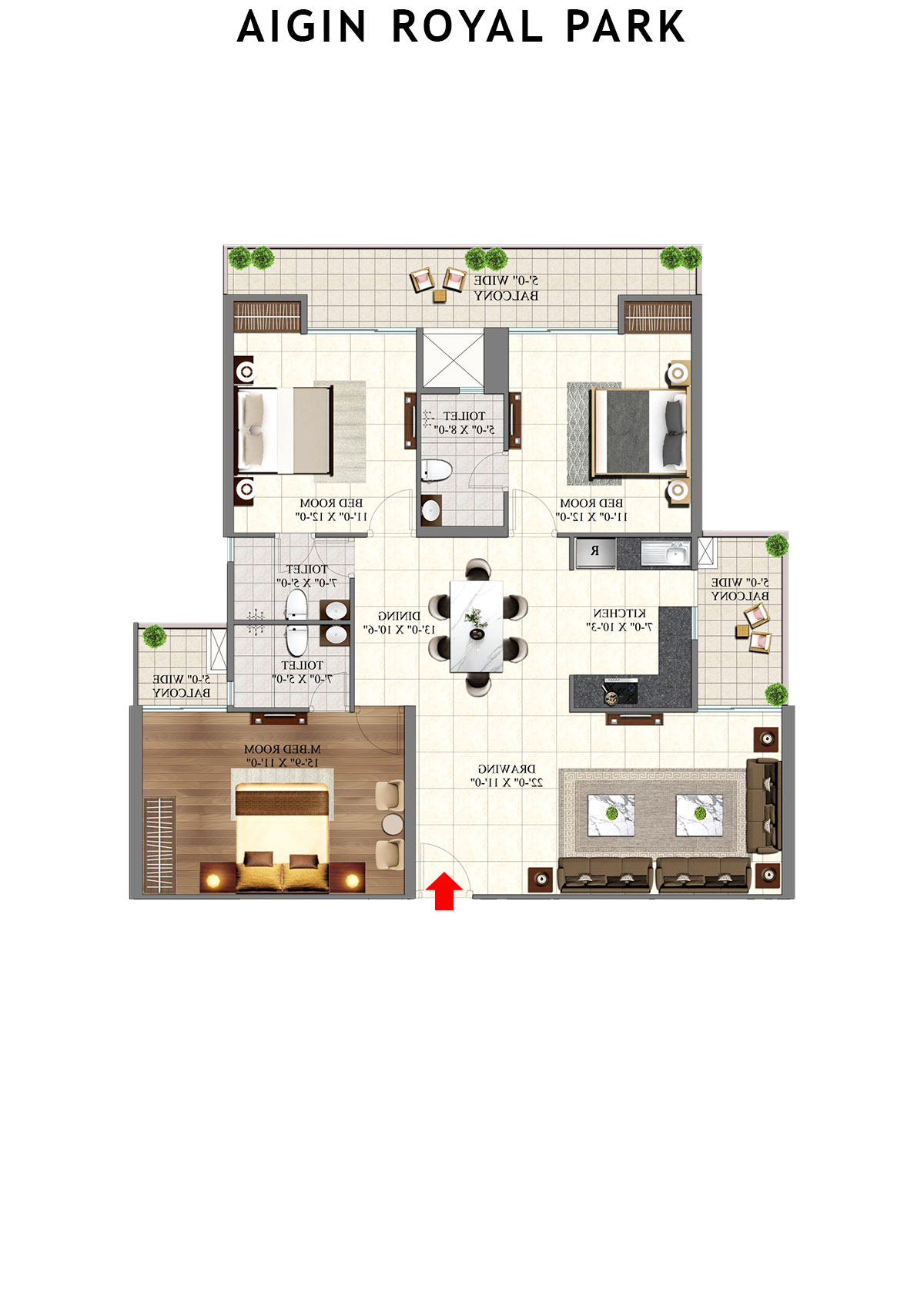 Aigin Royal Park Nitya Unit 1 Floor Plan