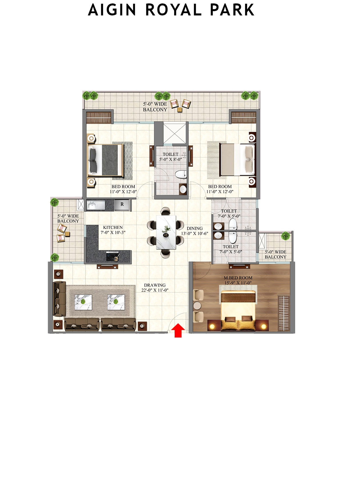 Aigin Royal Park Nitya Unit 2 Floor Plan