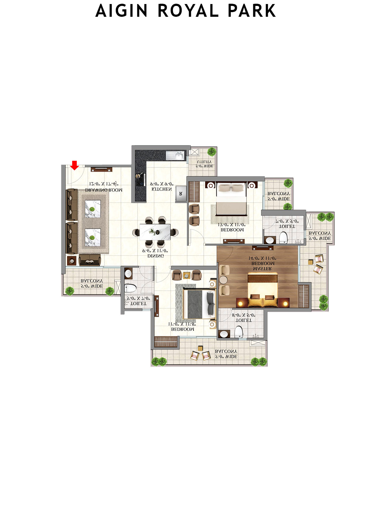Aigin Royal Park Nitya Unit 5 Floor Plan