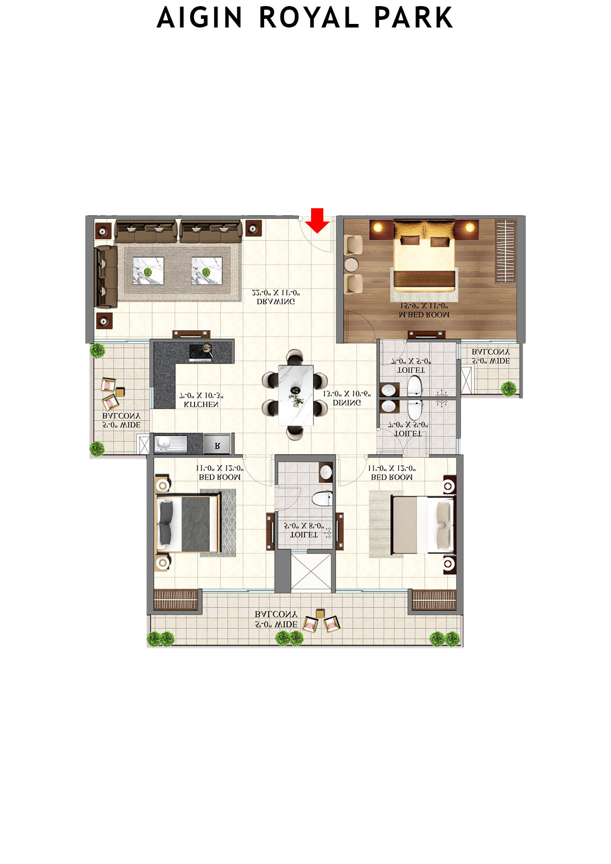 Aigin Royal Park Nitya Unit 6 Floor Plan
