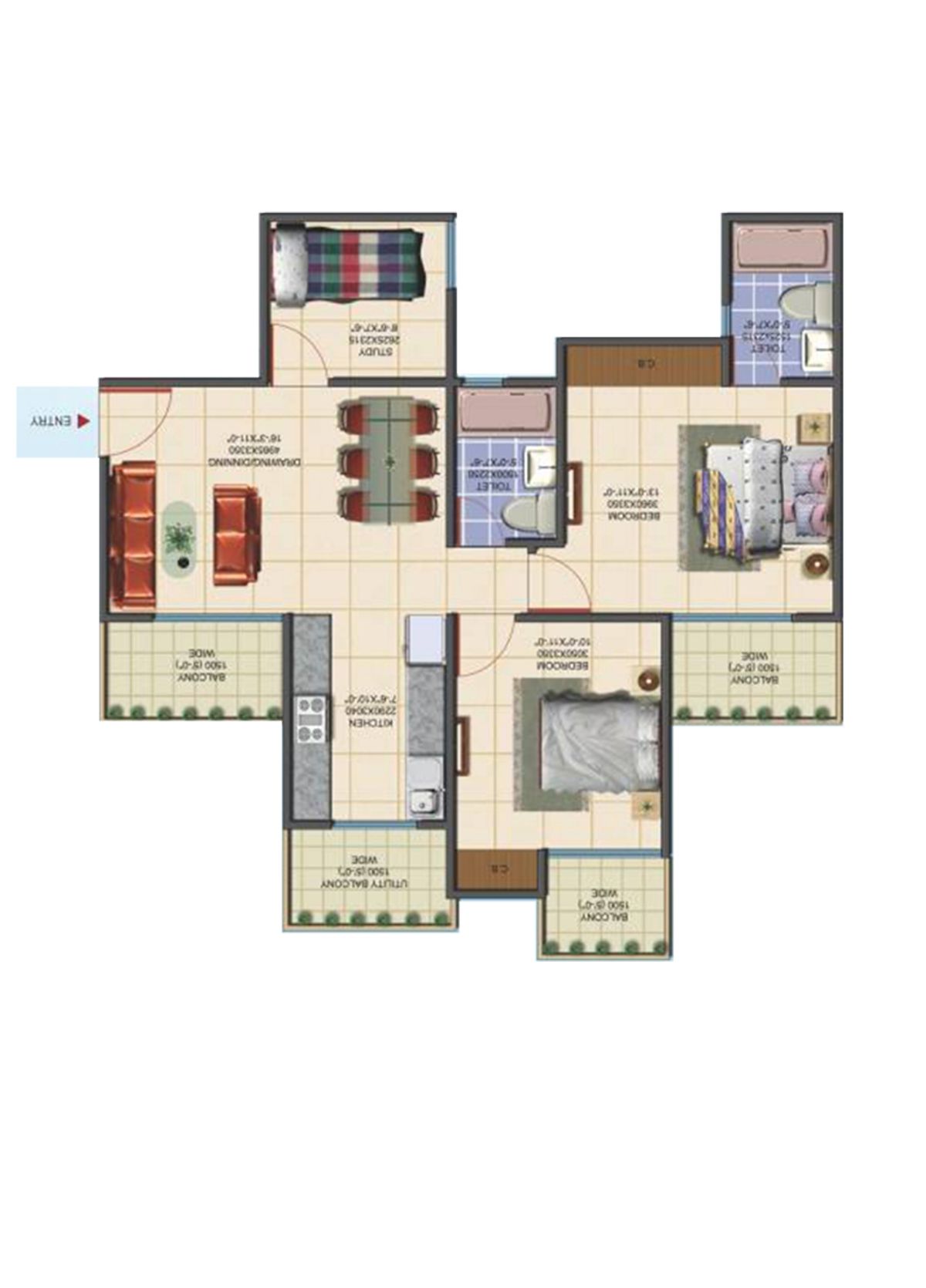 Aims Golf Avenue B Unit 4 Floor Plan