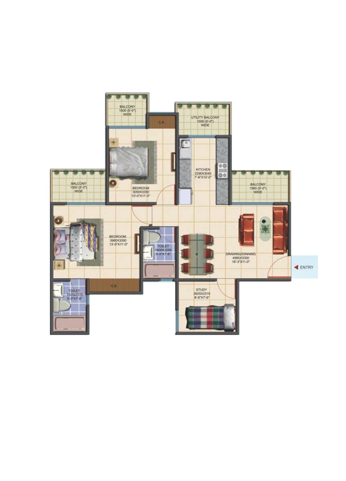 Aims Golf Avenue C Unit 1 Floor Plan