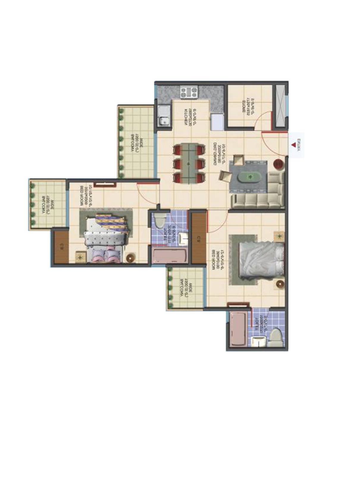 Aims Golf Avenue D Unit 1 Floor Plan