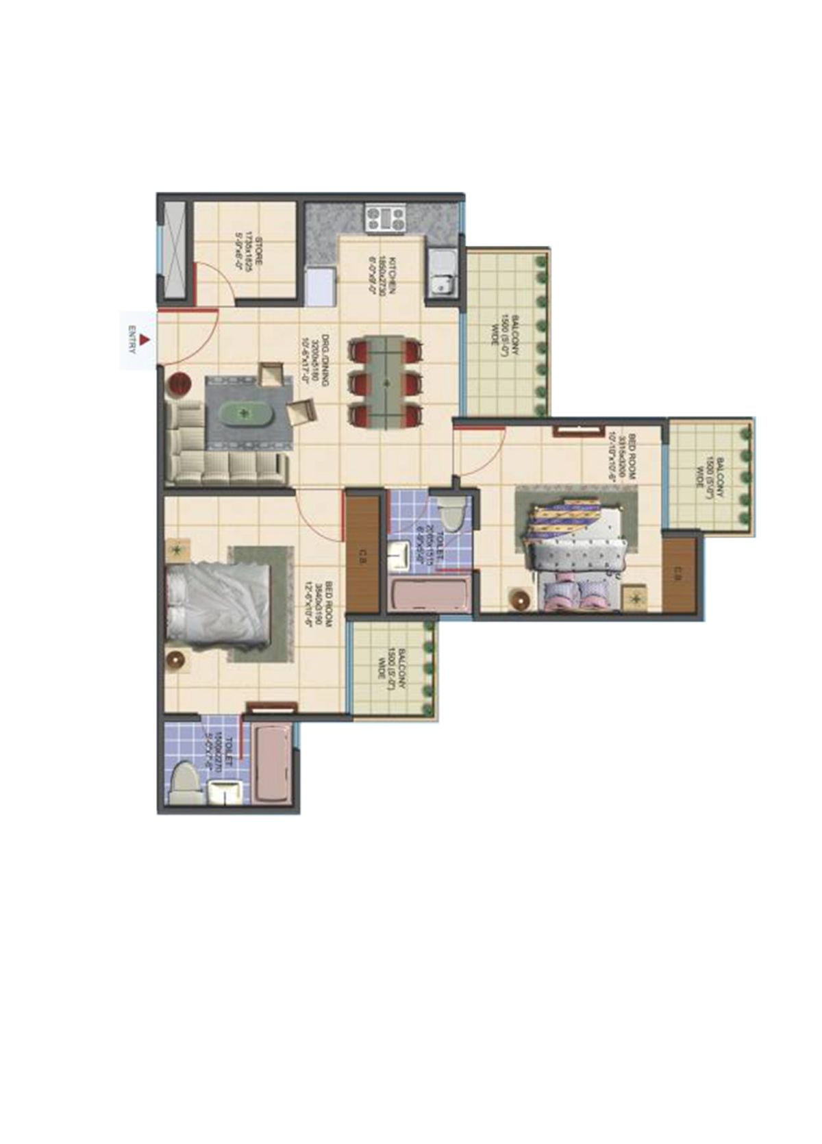 Aims Golf Avenue D Unit 6 Floor Plan