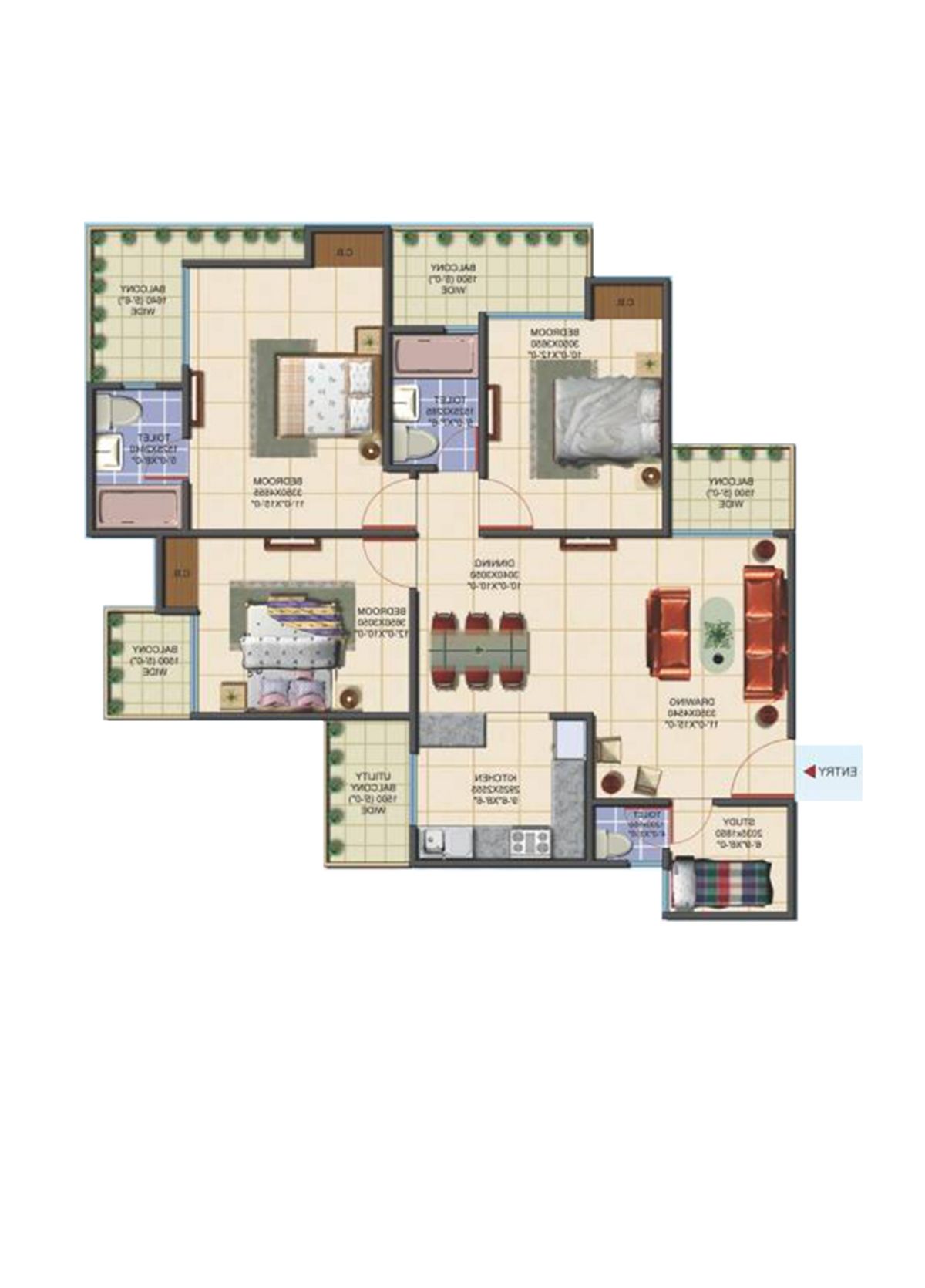 Aims Golf Avenue B Unit 2 Floor Plan