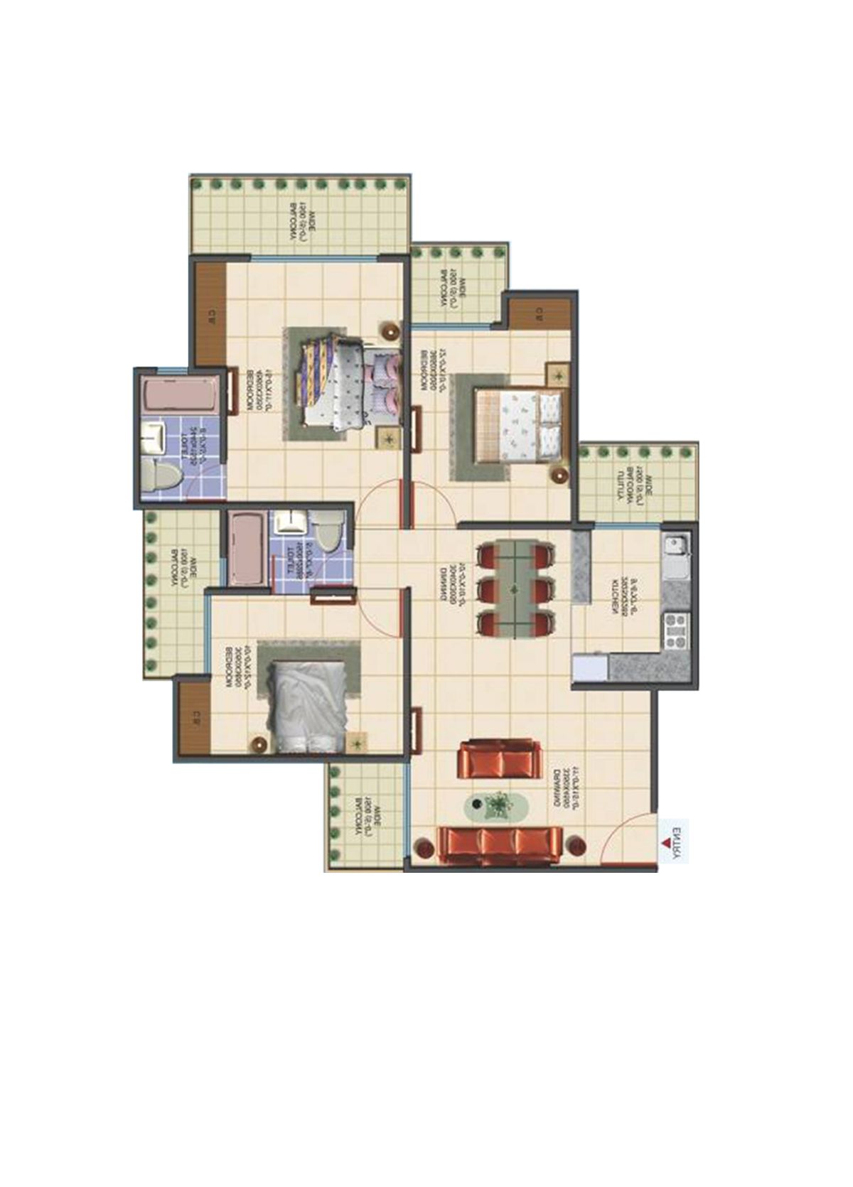 Aims Golf Avenue D Unit 2 Floor Plan