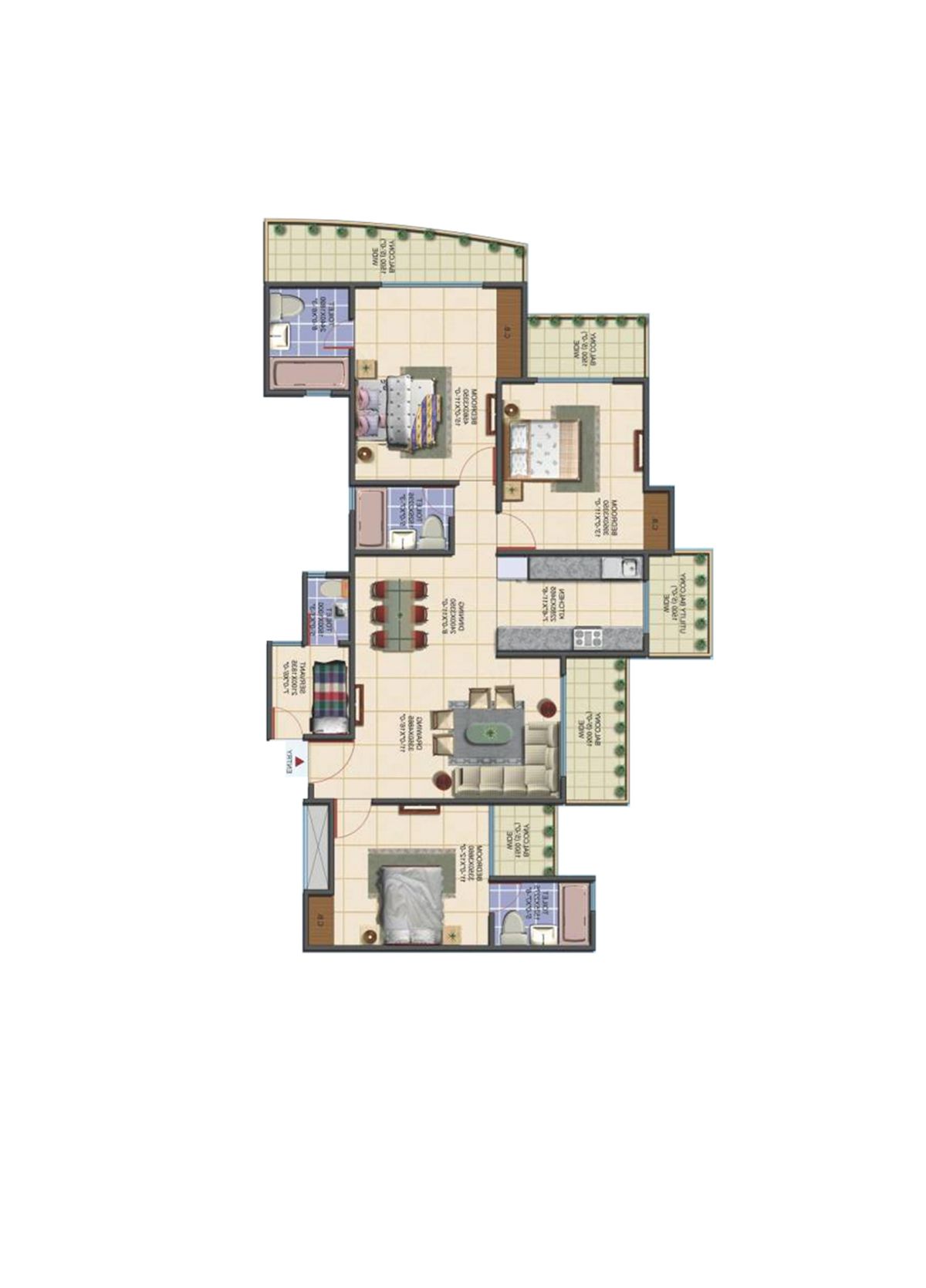 Aims Golf Avenue D Unit 4 Floor Plan