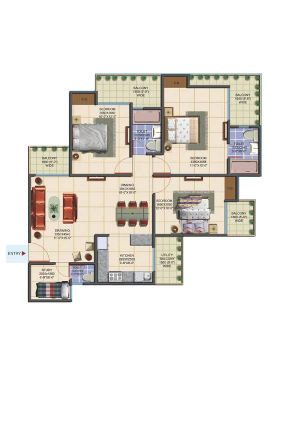 Aims Golf Avenue E Unit 2 Floor Plan