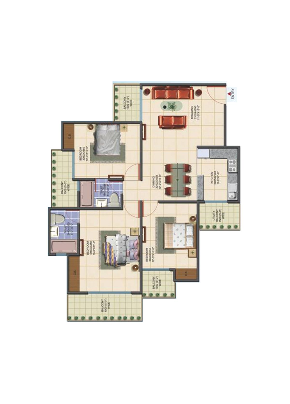 Aims Golf Avenue F Unit 6 Floor Plan