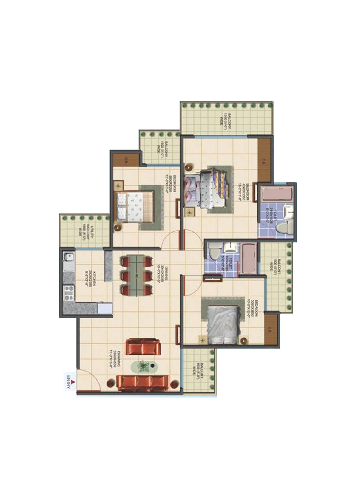 Aims Golf Avenue G Unit 3 Floor Plan