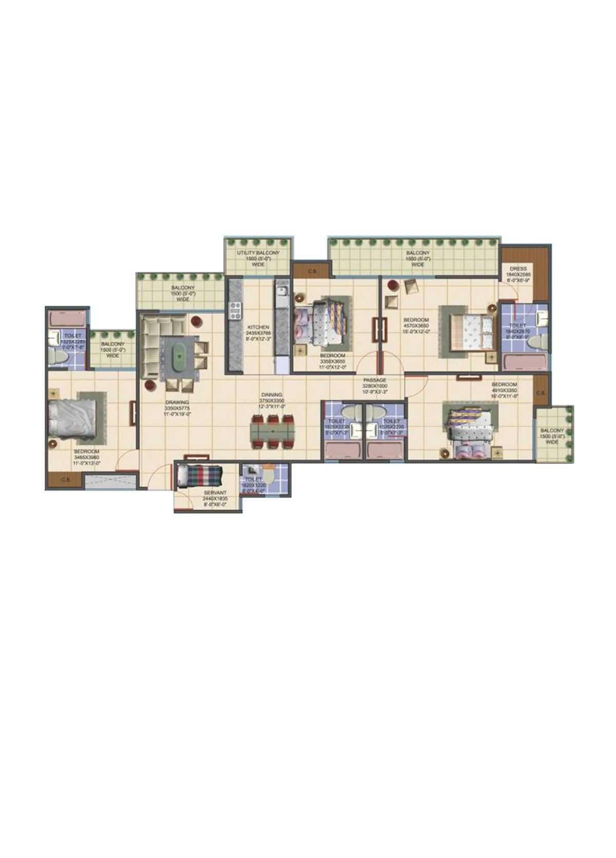 Aims Golf Avenue A Unit 3 Floor Plan