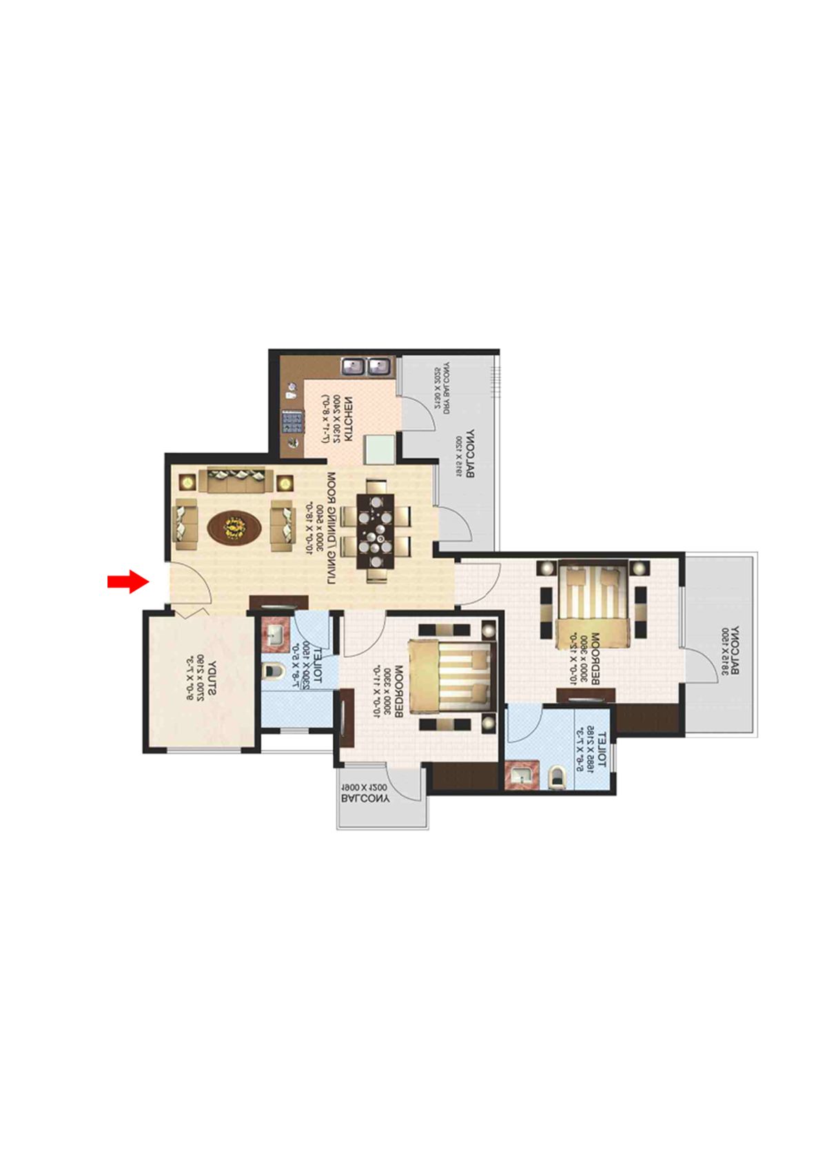 Aims Golf Town Tower E Unit 4, Type C Floor Plan