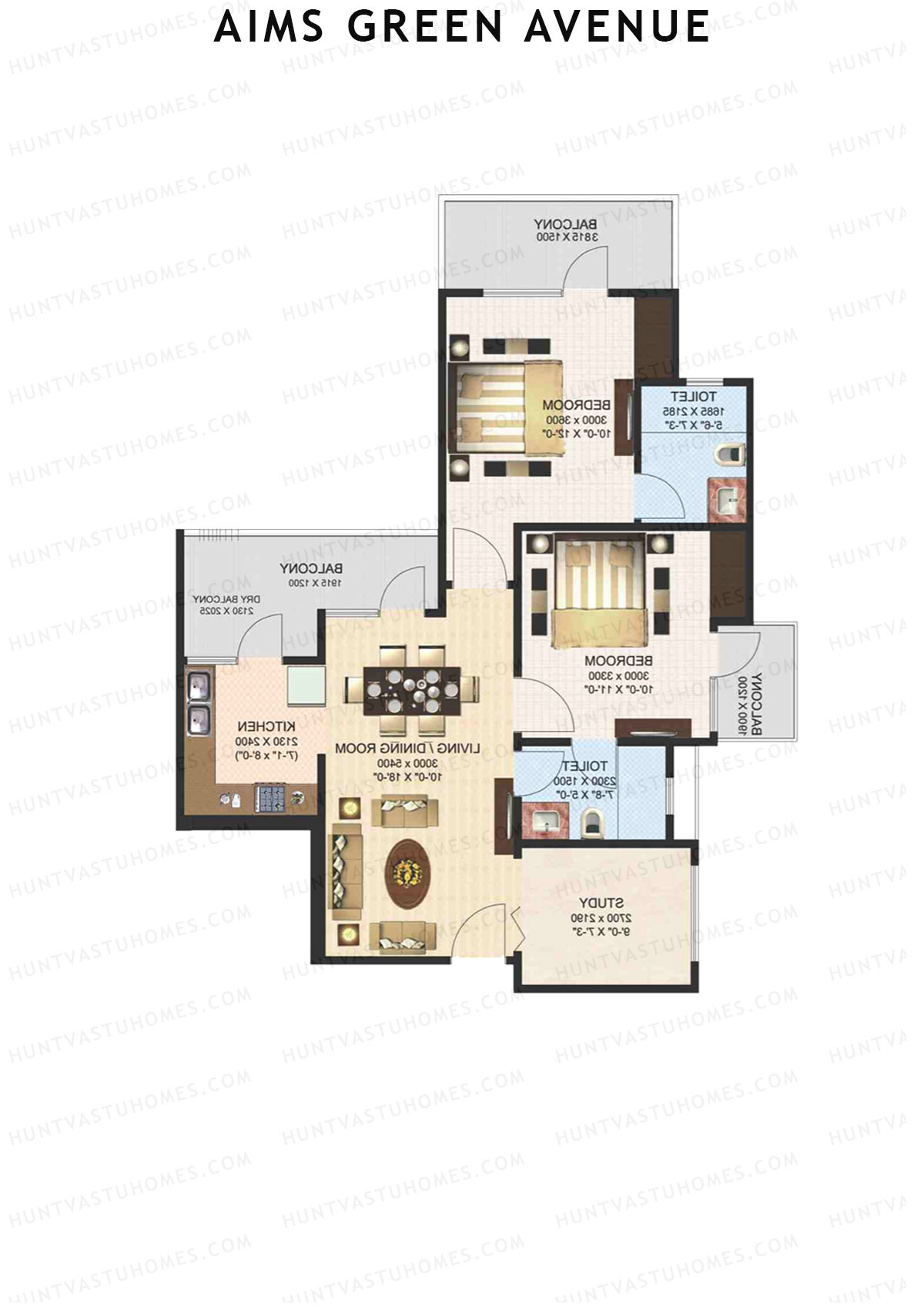 Aims Green Avenue Tower A Unit 4 (Type B) Floor Plan