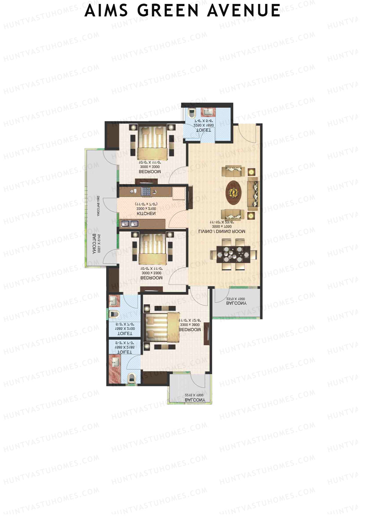 Aims Green Avenue Tower C Unit 1 (Type A) Floor Plan
