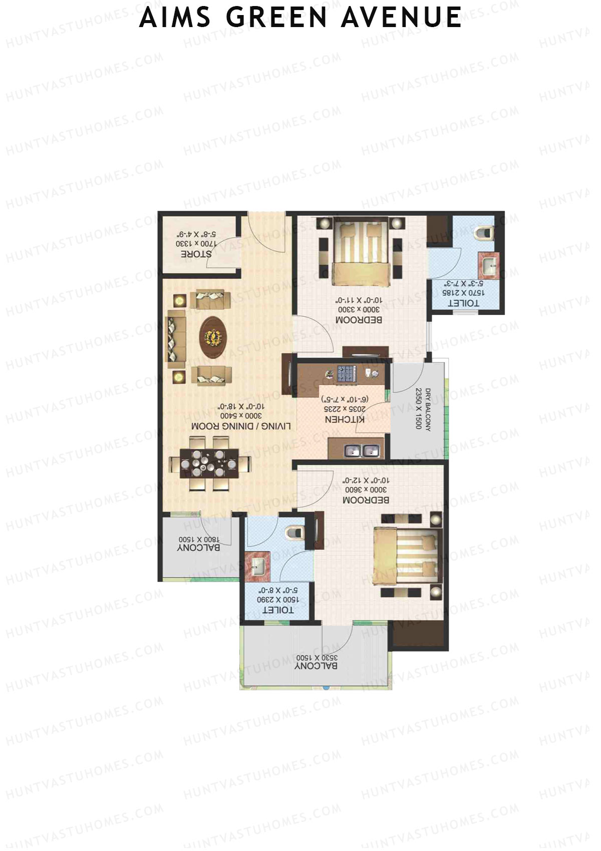Aims Green Avenue Tower C Unit 2 (Type D) Floor Plan