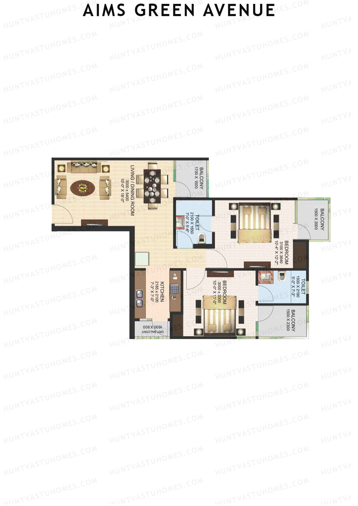 Aims Green Avenue Tower E Unit 5 (Type E) Floor Plan