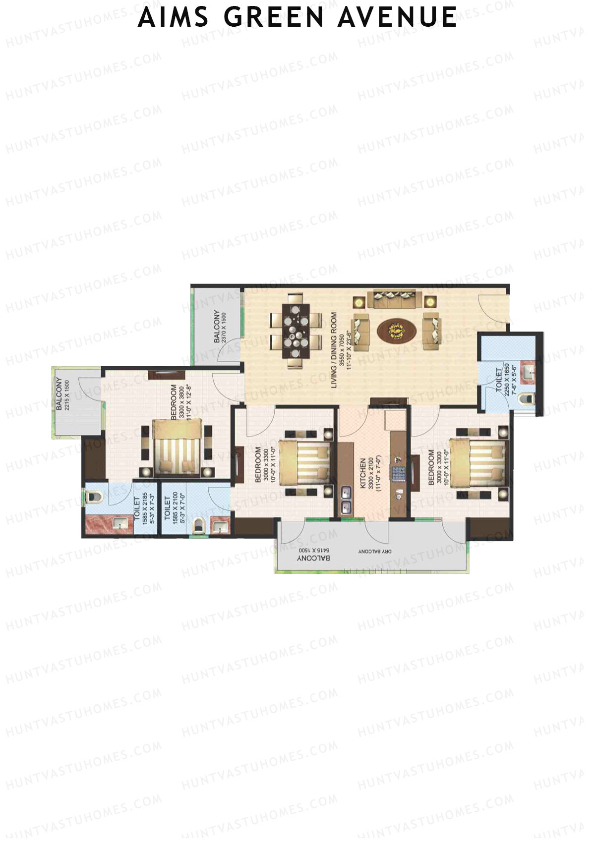 Aims Green Avenue Tower F Unit 1 (Type A) Floor Plan