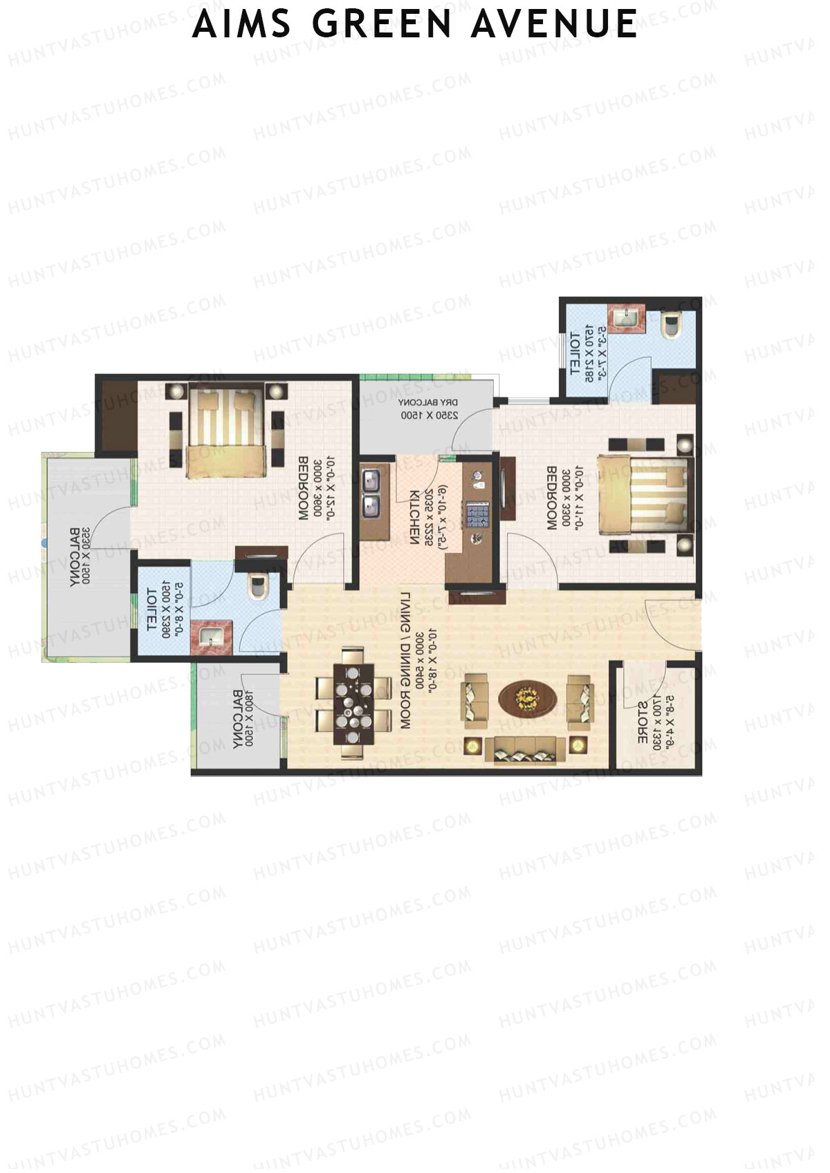 Aims Green Avenue Tower F Unit 2 (Type D) Floor Plan