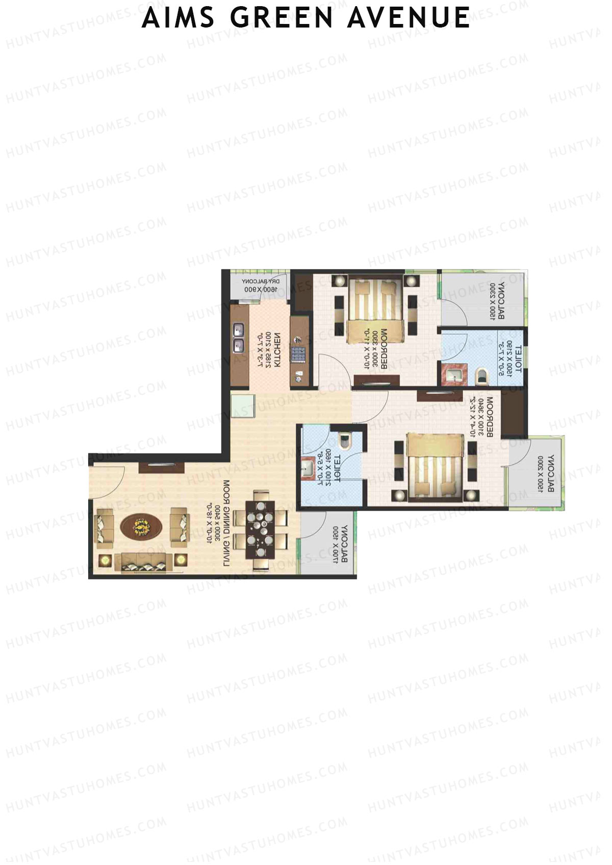 Aims Green Avenue Tower F Unit 5 (Type E) Floor Plan