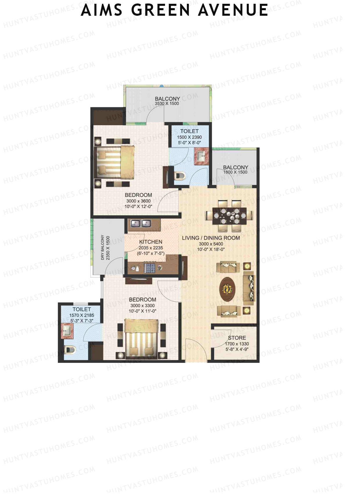Aims Green Avenue Tower G Unit 2 (Type D) Floor Plan