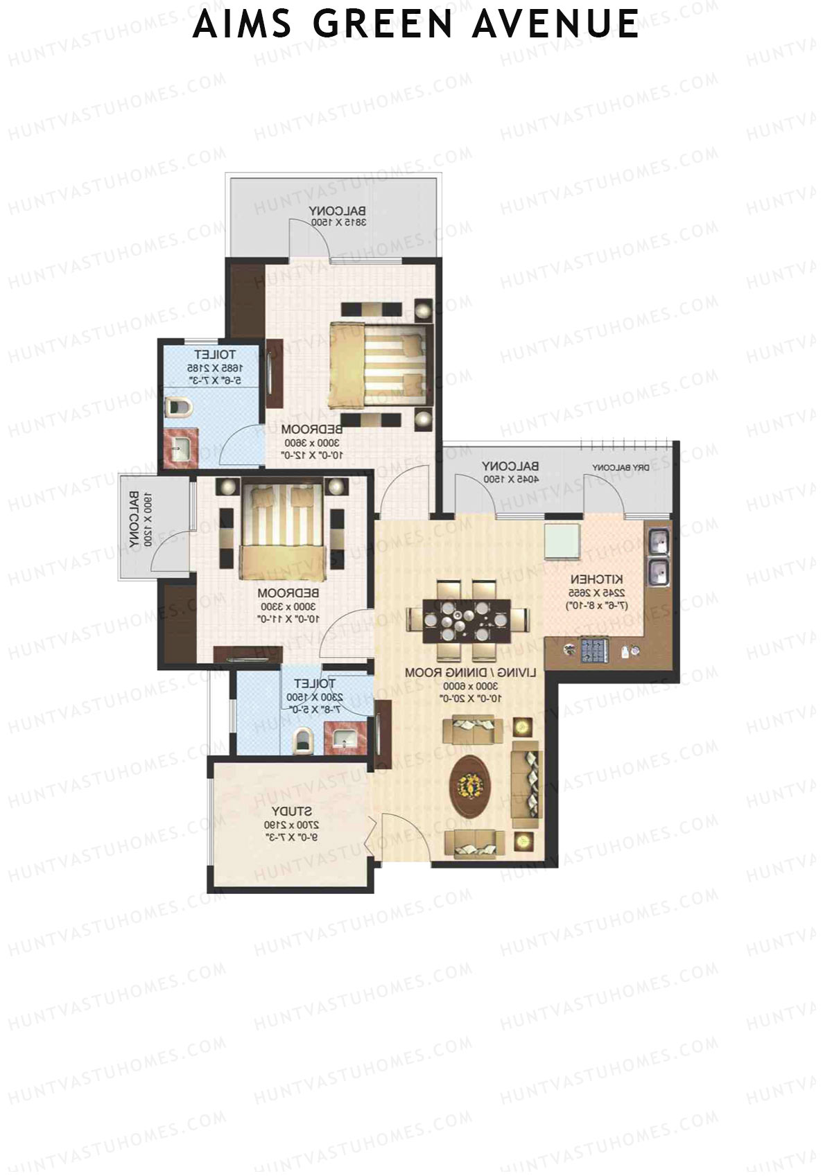 Aims Green Avenue Tower G Unit 3 (Type C) Floor Plan