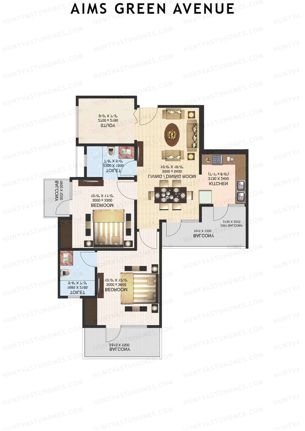 Aims Green Avenue Tower G Unit 4 (Type B) Floor Plan