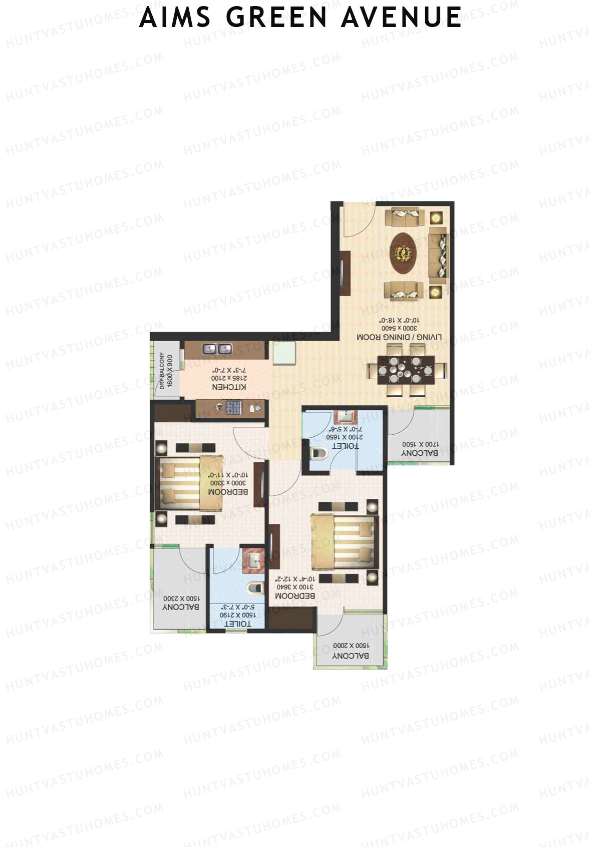 Aims Green Avenue Tower G Unit 5 (Type E) Floor Plan