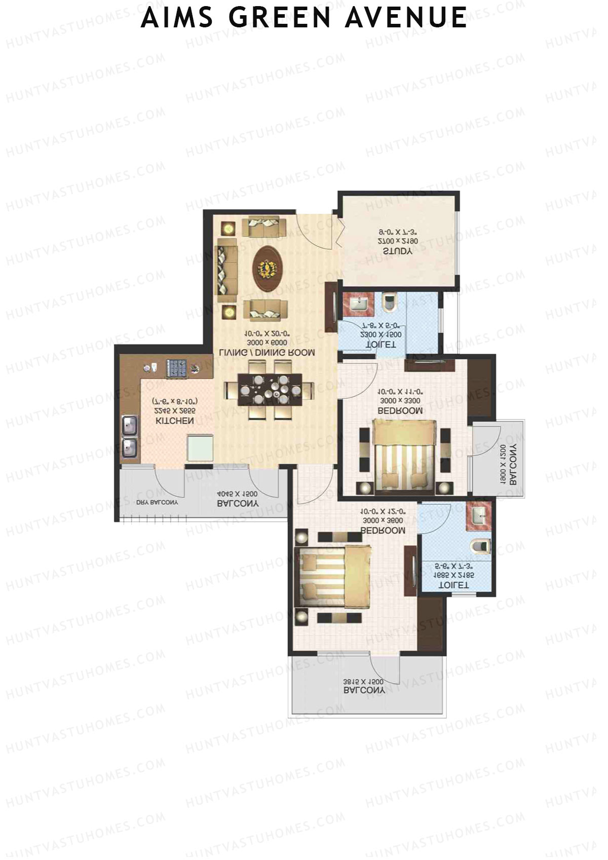 Aims Green Avenue Tower H Unit 4 (Type C) Floor Plan