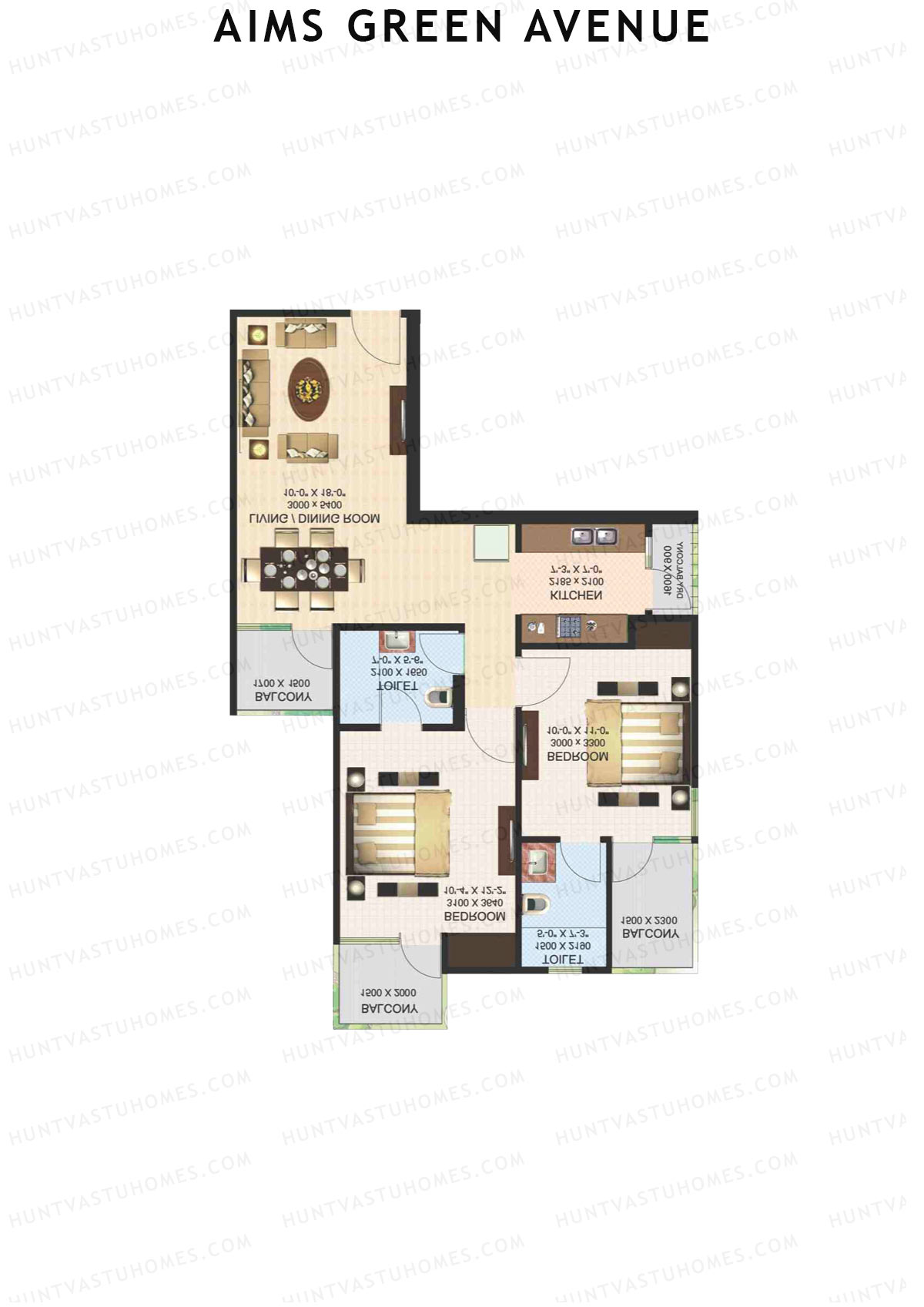 Aims Green Avenue Tower H Unit 5 (Type E) Floor Plan