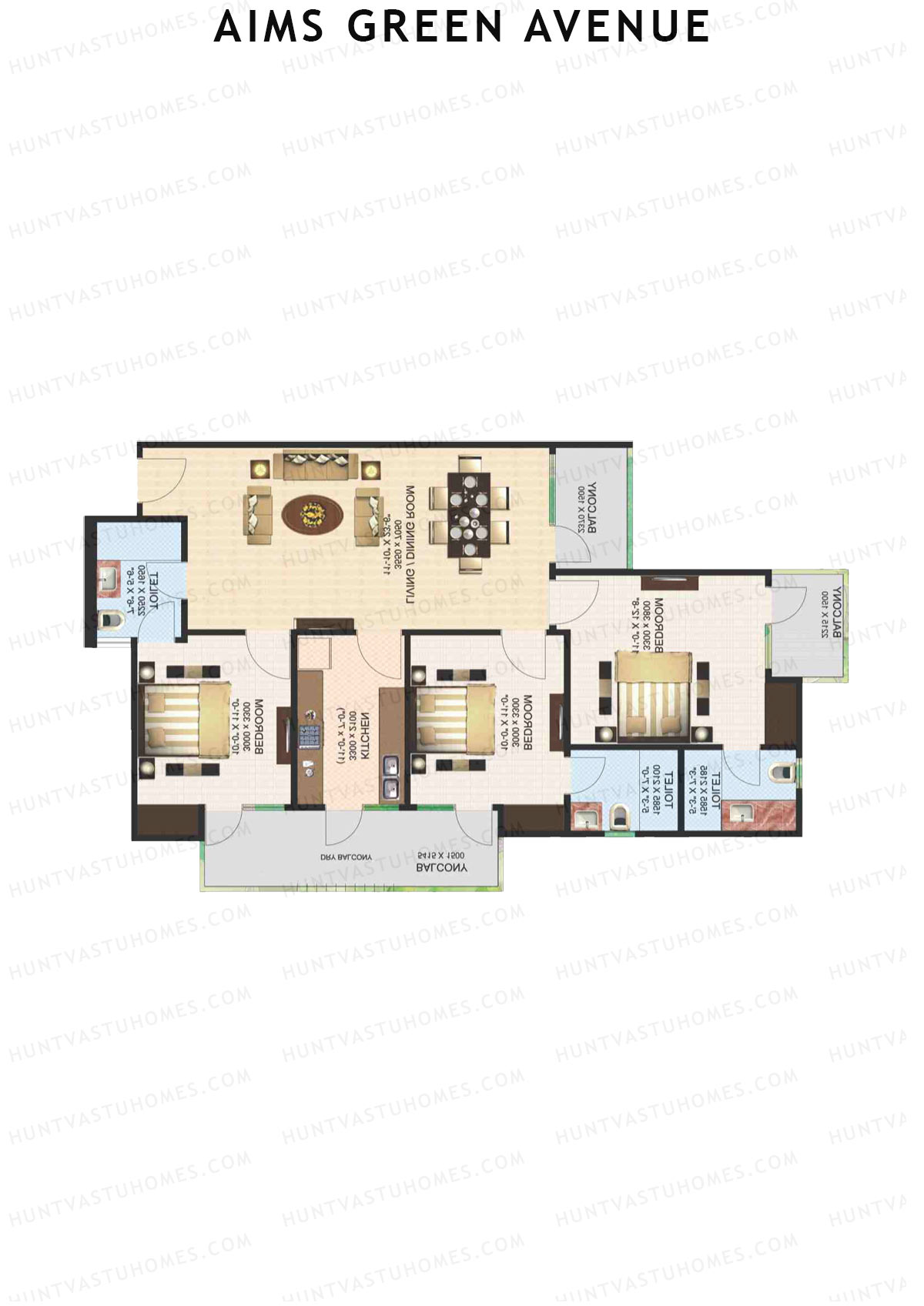 Aims Green Avenue Tower I Unit 1 (Type A) Floor Plan