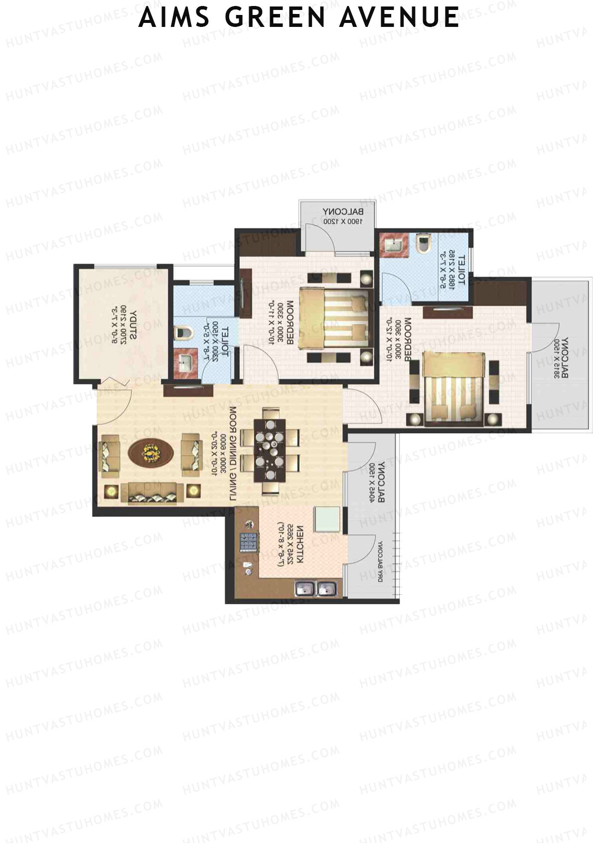 Aims Green Avenue Tower I Unit 3 (Type C) Floor Plan