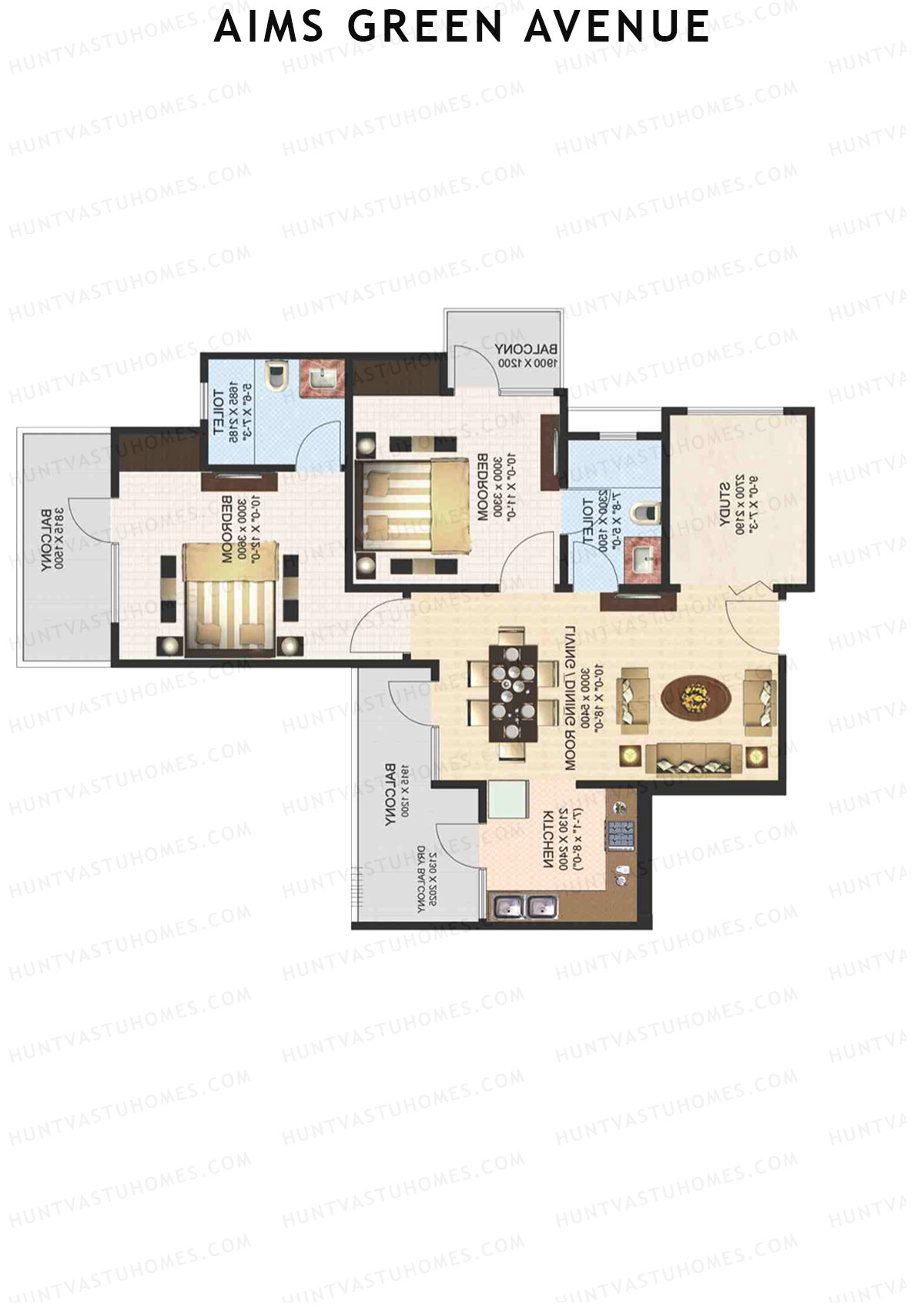 Aims Green Avenue Tower I Unit 4 (Type B) Floor Plan