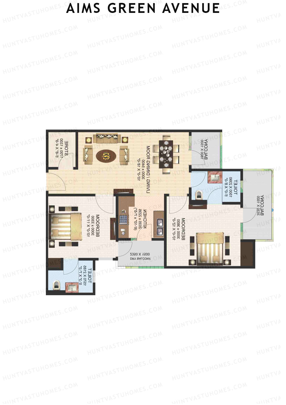 Aims Green Avenue Tower J Unit 2 (Type D) Floor Plan
