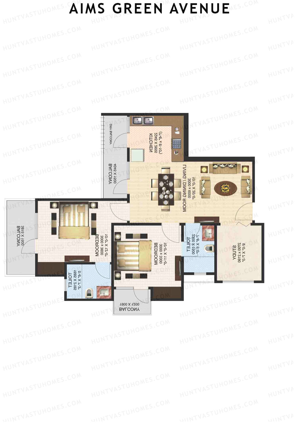 Aims Green Avenue Tower J Unit 4 (Type C) Floor Plan