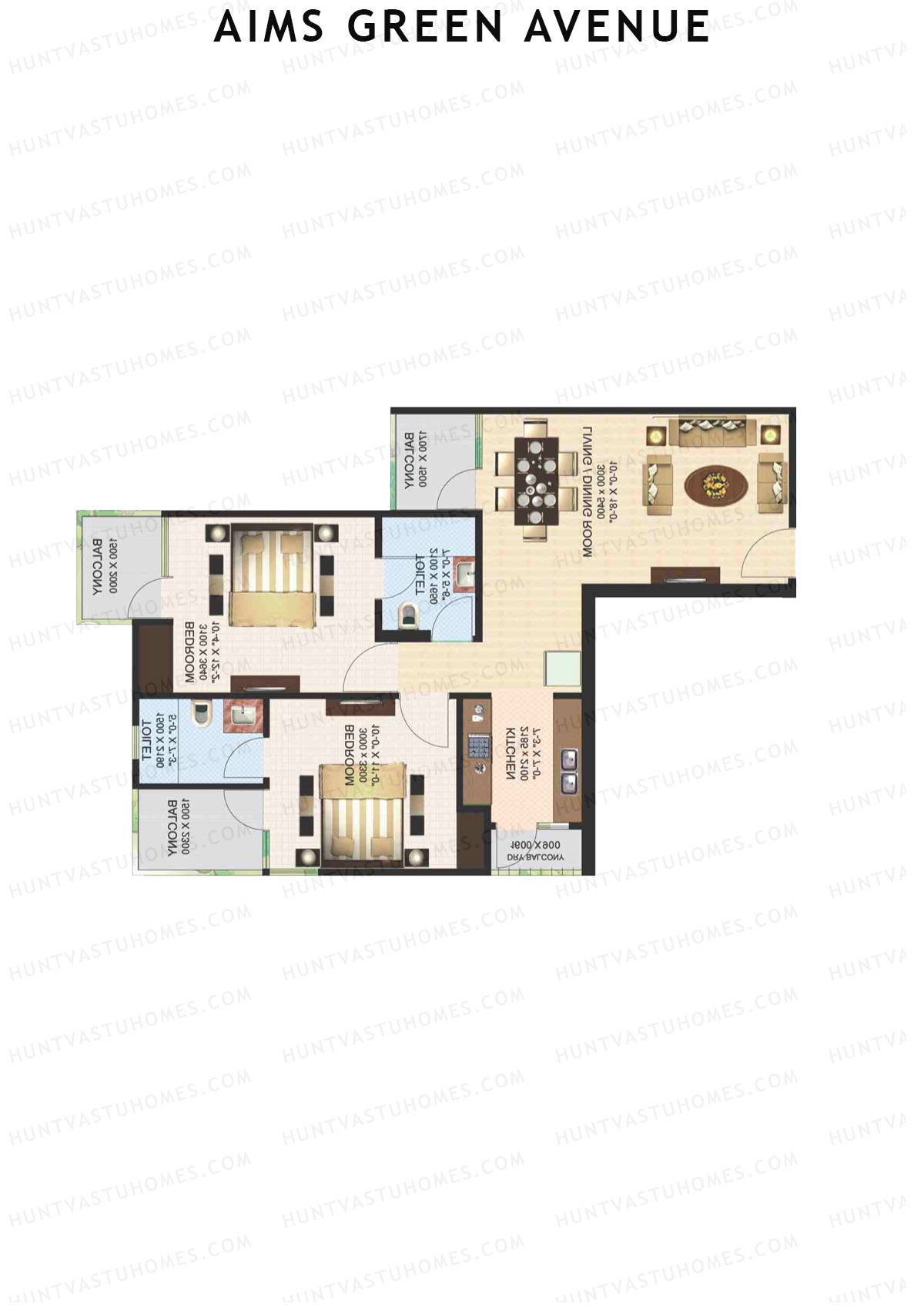 Aims Green Avenue Tower J Unit 5 (Type E) Floor Plan