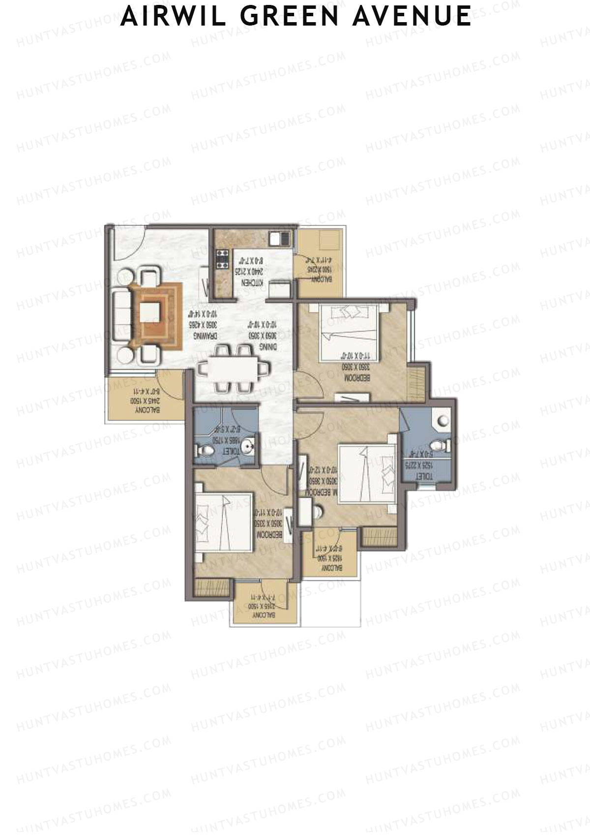 Airwil Green Avenue Caspia Unit 3 Floor Plan