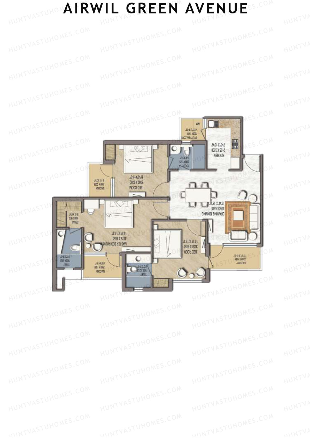 Airwil Green Avenue Lotus Unit 1 Floor Plan