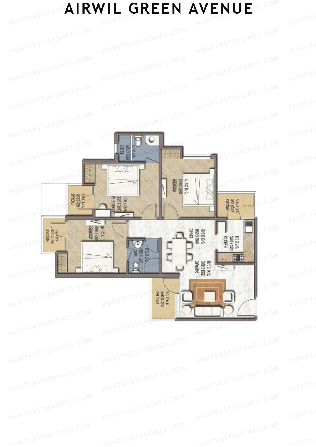 Airwil Green Avenue Orchid Unit 3 Floor Plan