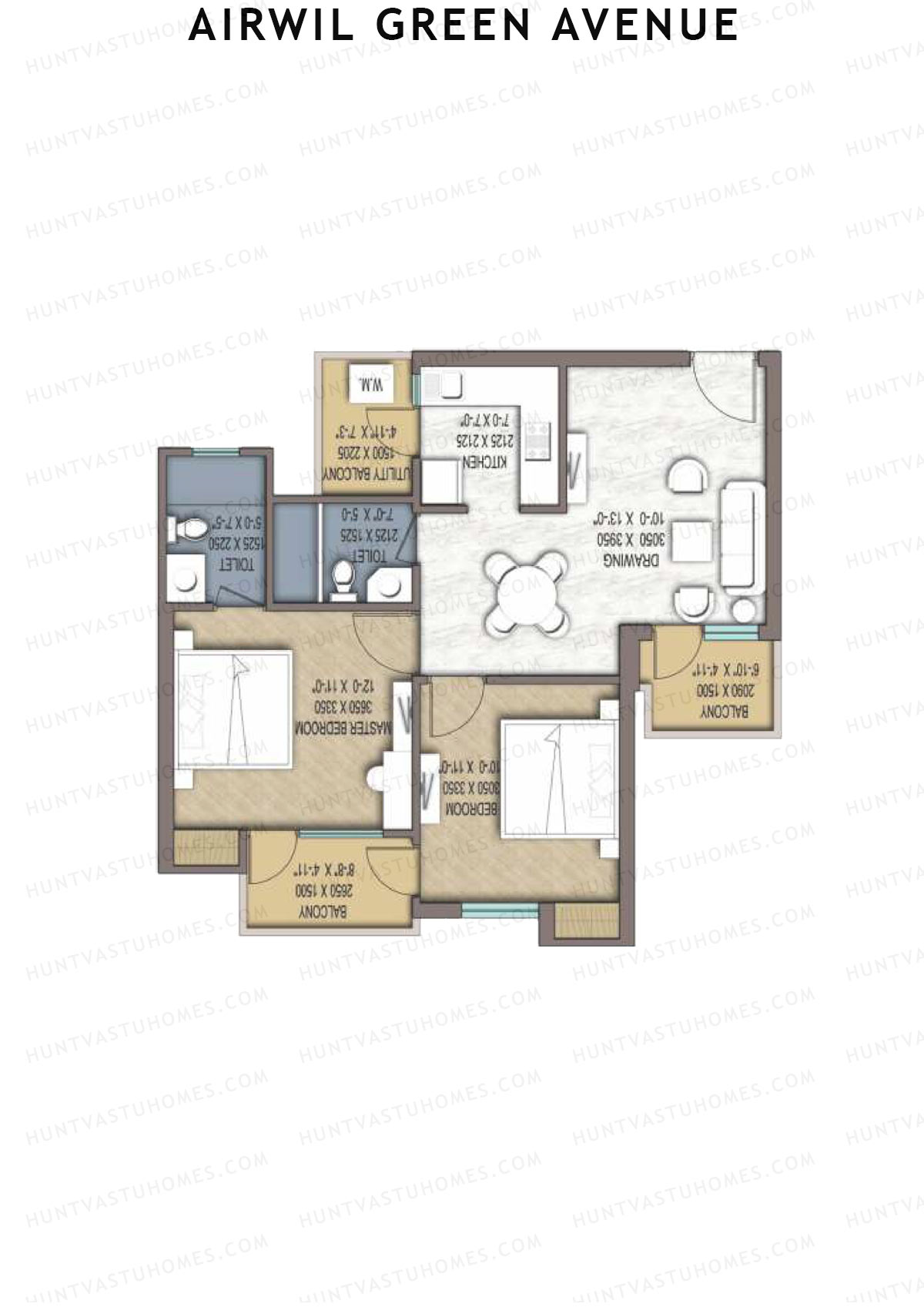 Airwil Green Avenue Rosewood Unit 2A Floor Plan