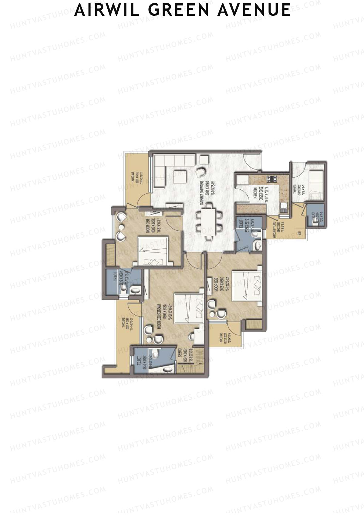 Airwil Green Avenue Rosewood Unit 3 Floor Plan