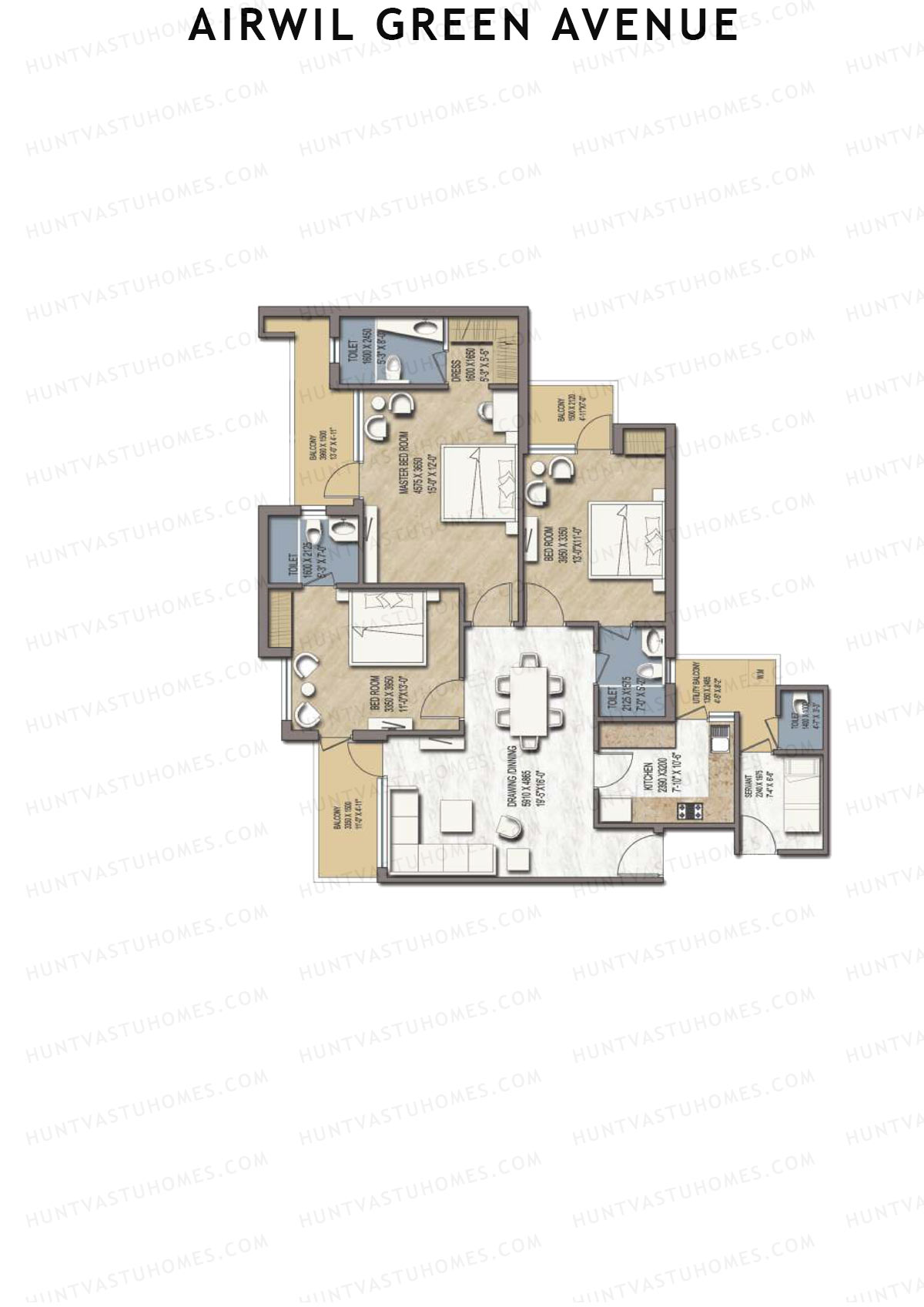 Airwil Green Avenue Rosewood Unit 4 Floor Plan