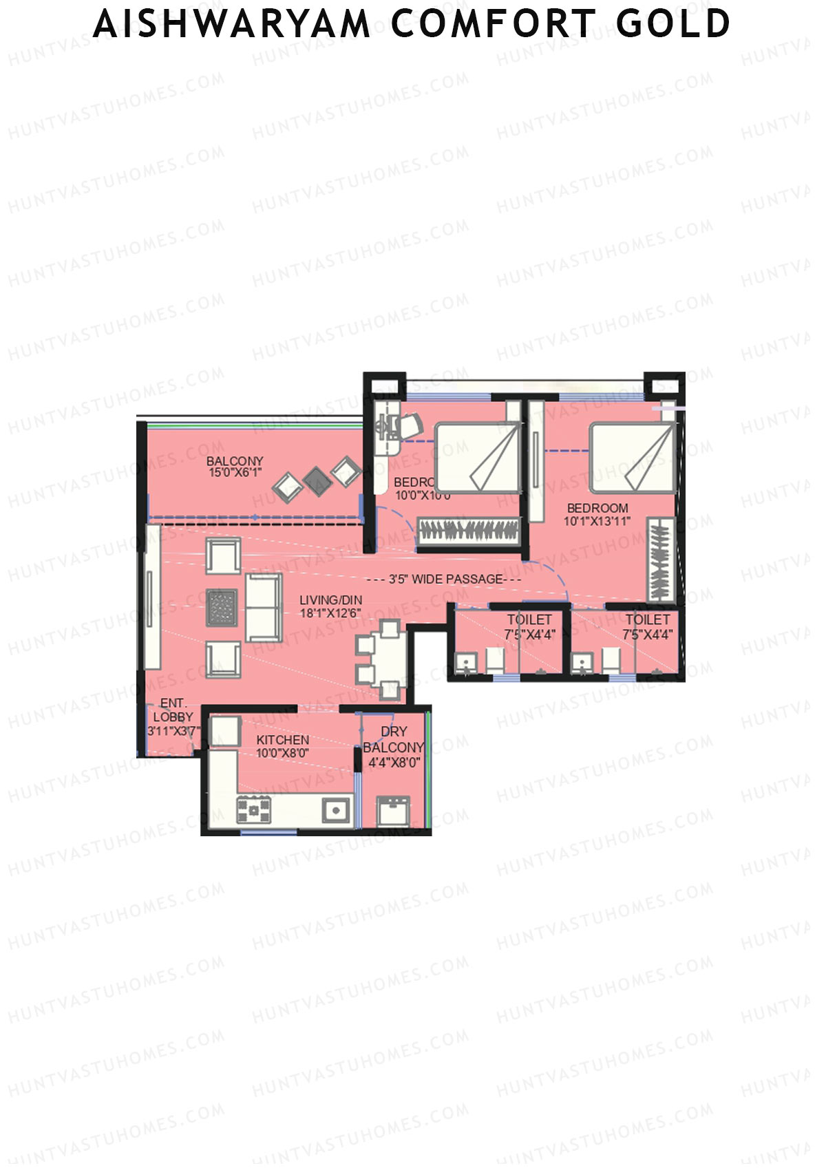 Aishwaryam Comfort Gold Tower D Unit 2 Floor Plan