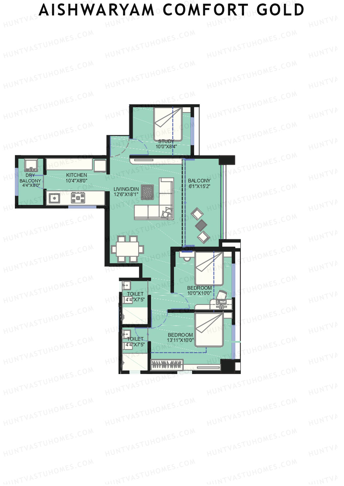 Aishwaryam Comfort Gold Tower D Unit 4 Floor Plan