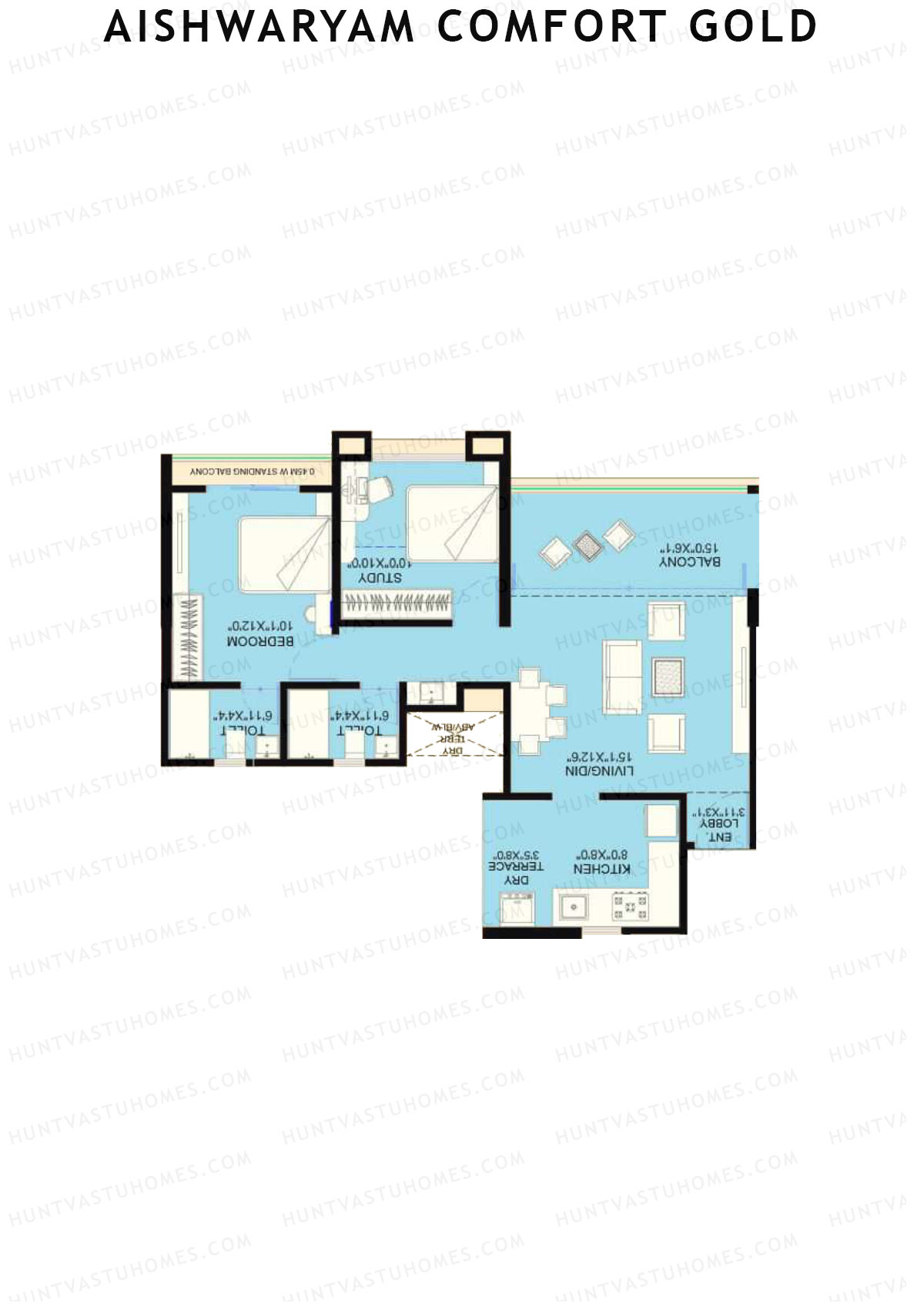 Aishwaryam Comfort Gold Tower E Unit 2 Floor Plan