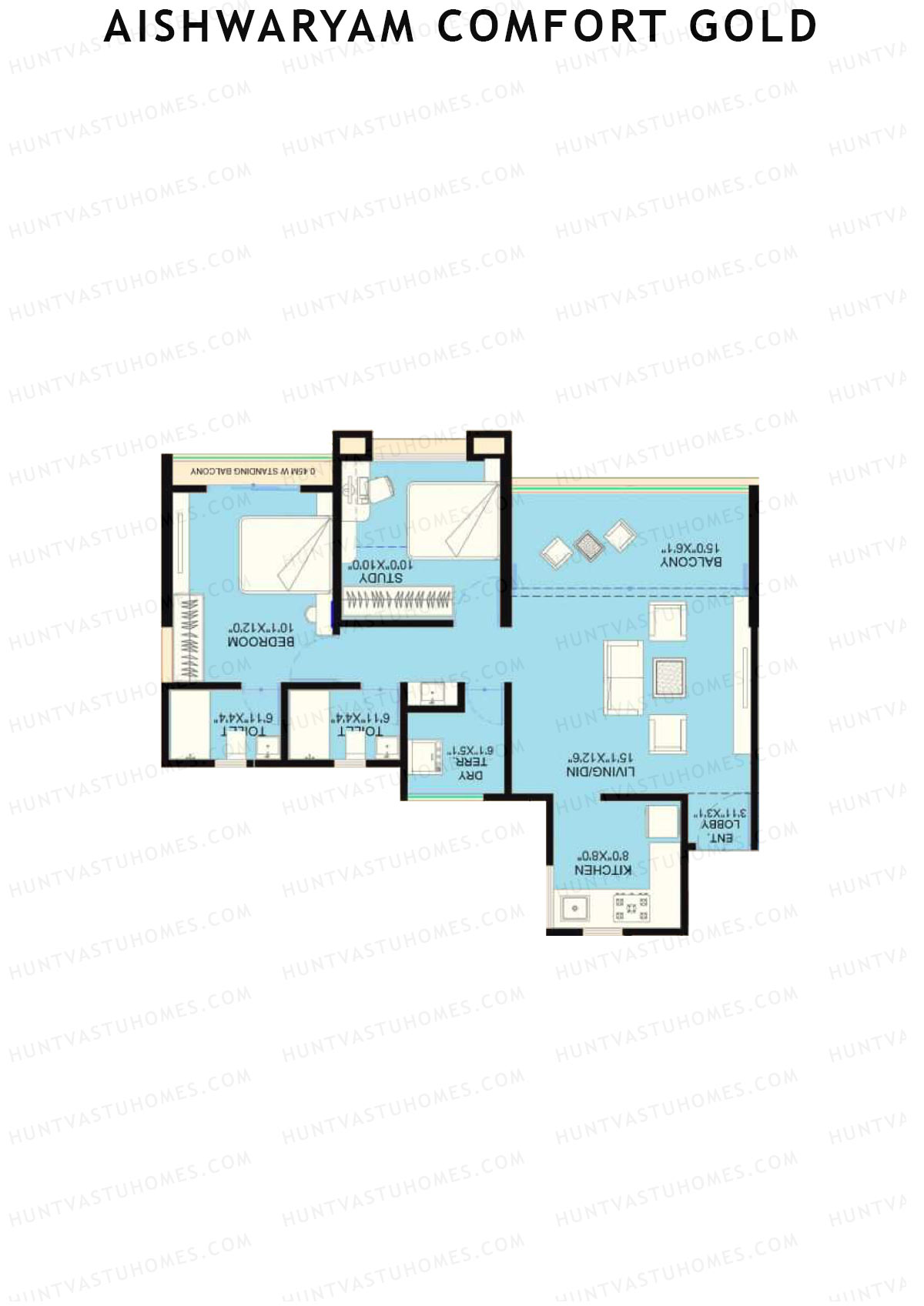 Aishwaryam Comfort Gold Tower E Unit 2 Floor Plan