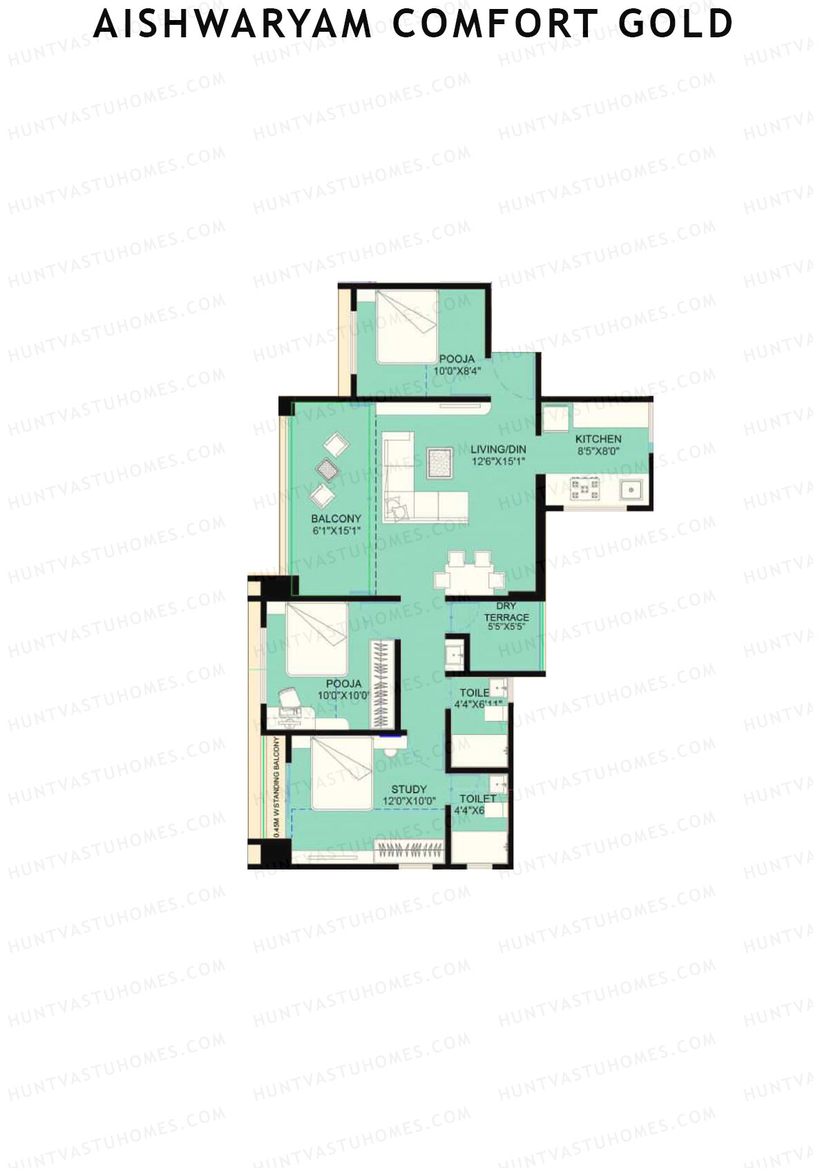 Aishwaryam Comfort Gold Tower E Unit 4 Floor Plan