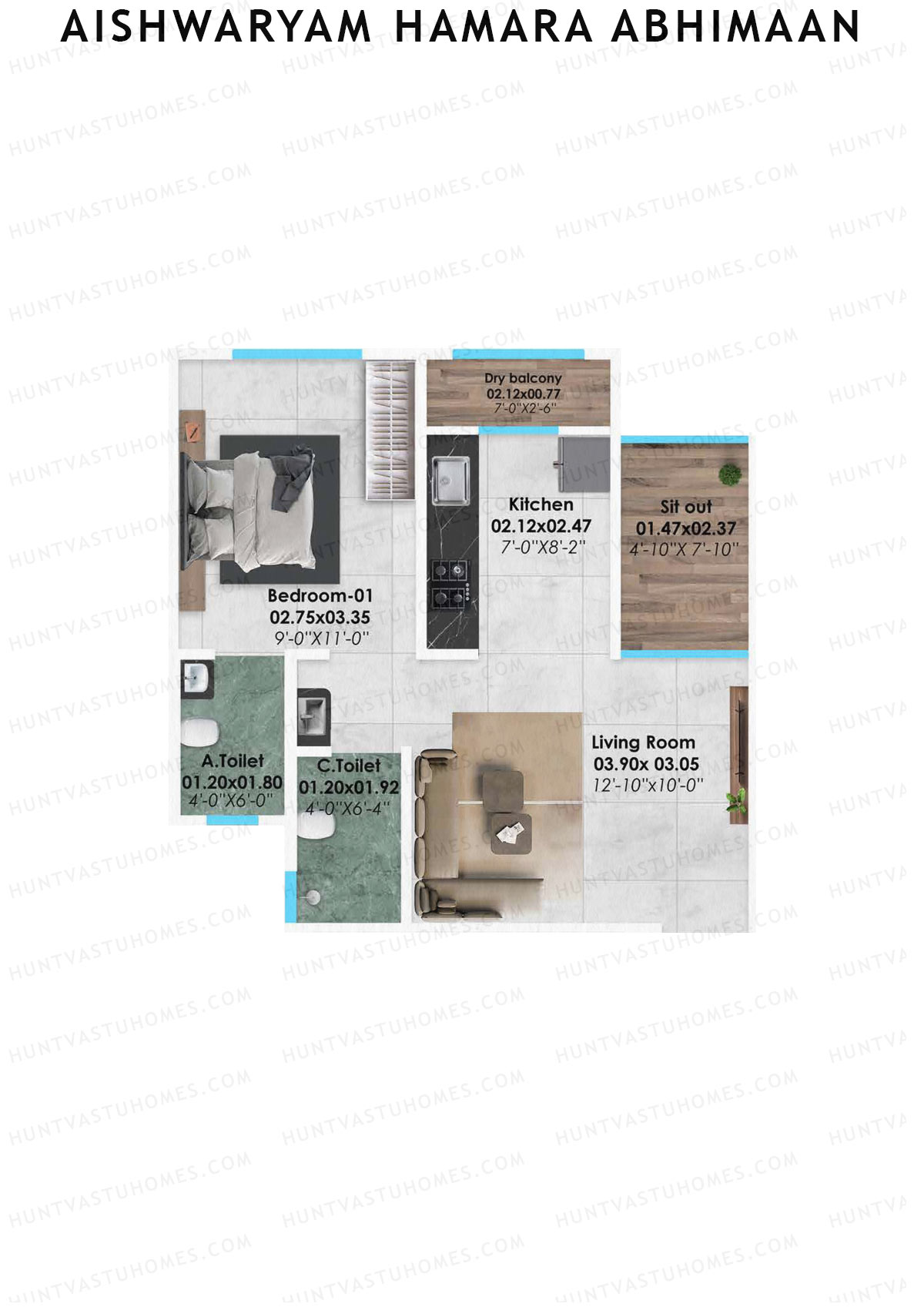 Aishwaryam Hamara Abhimaan Wing C Unit 2 Floor Plan