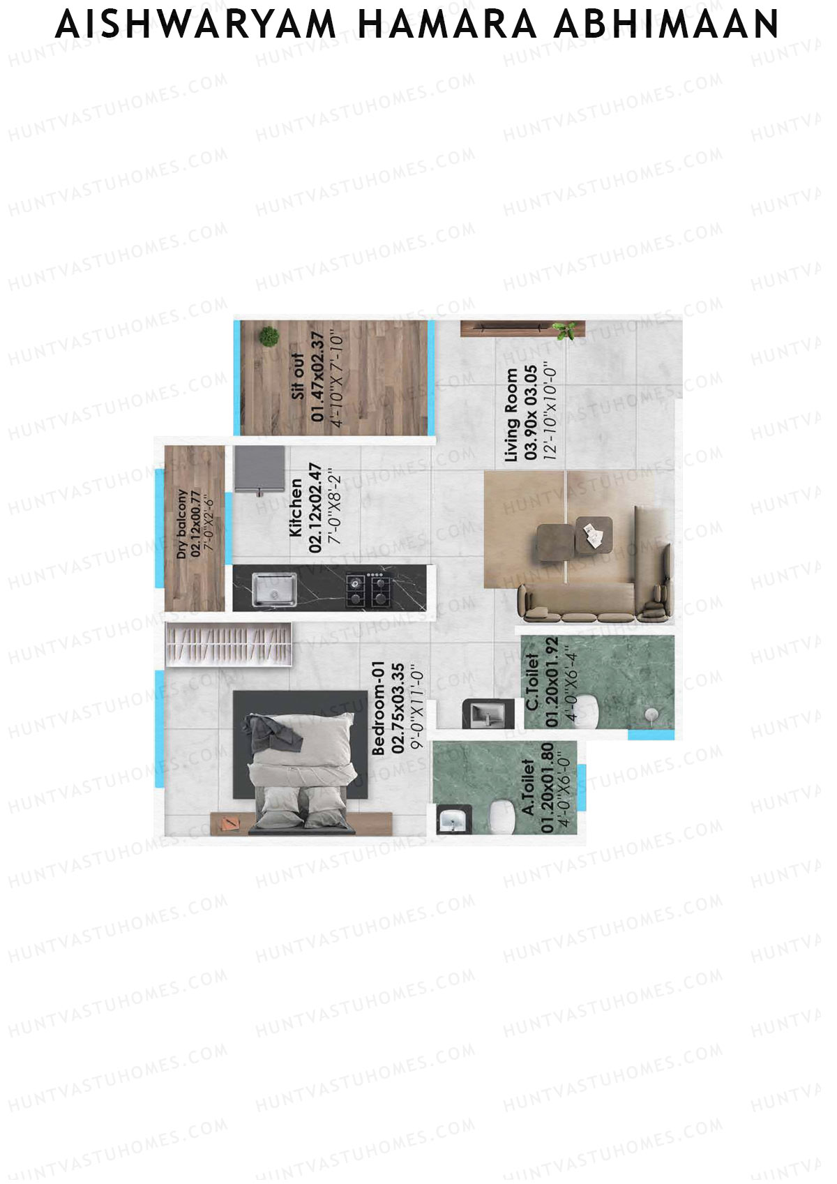 Aishwaryam Hamara Abhimaan Wing C Unit 8 Floor Plan