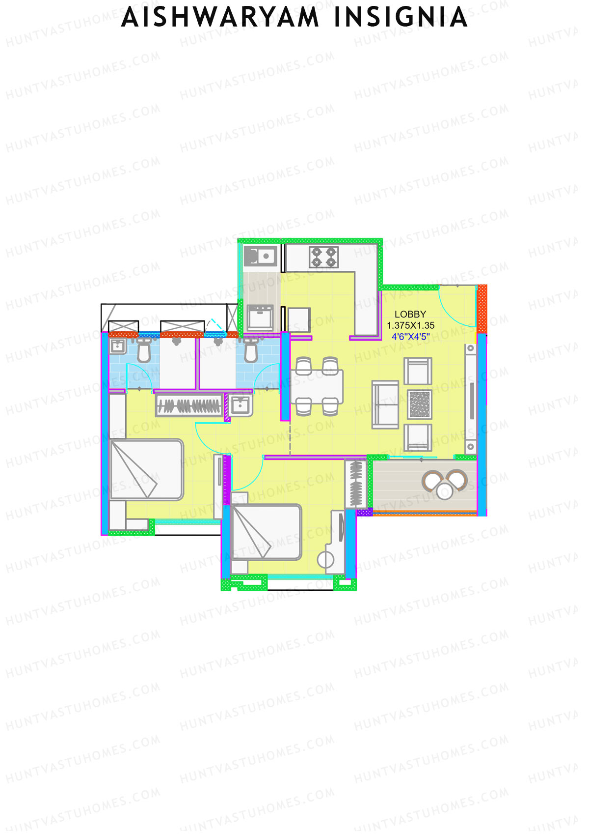 Aishwaryam Insignia Tower B Unit 2 Floor Plan