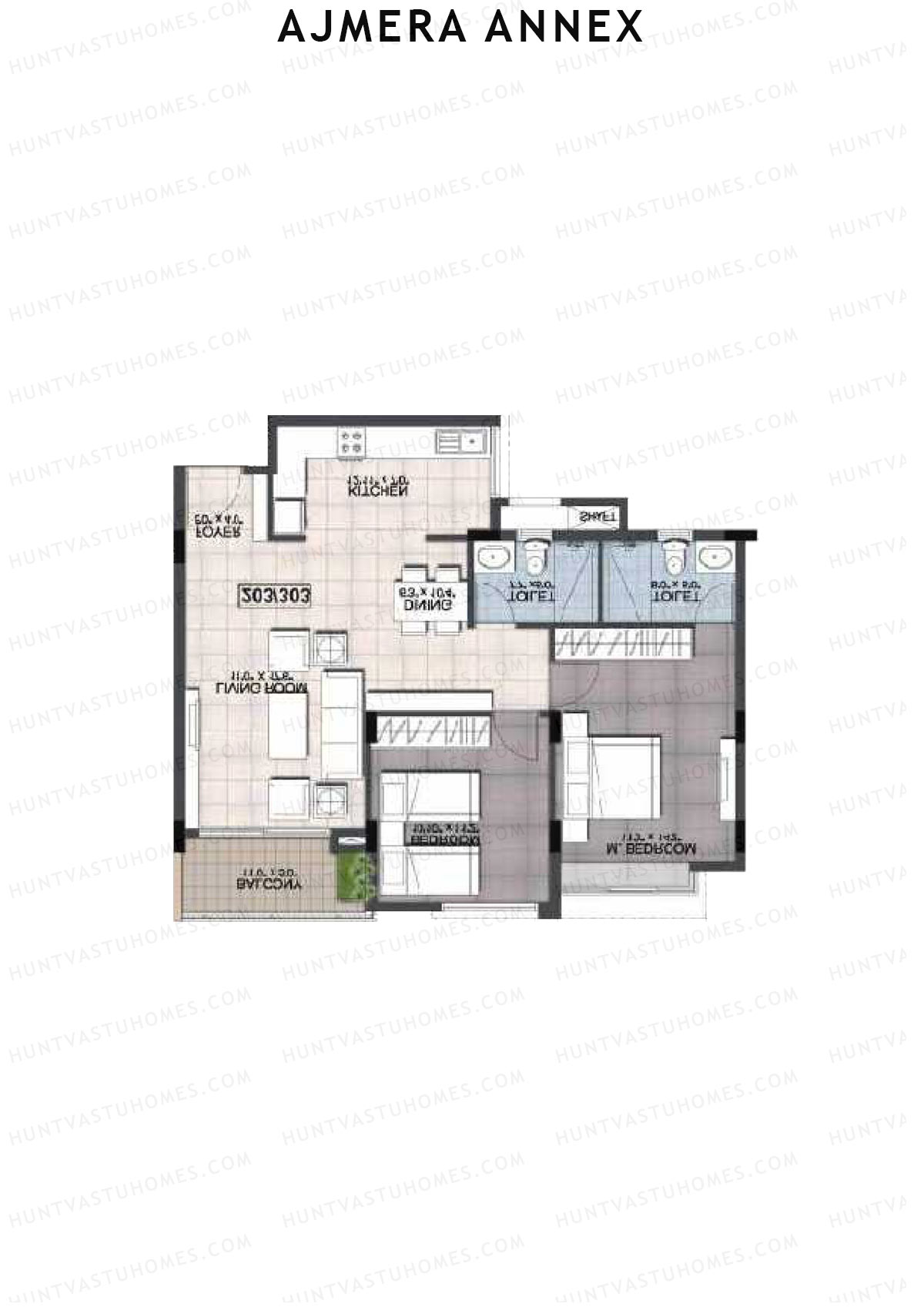 Ajmera Annex Block A Unit 4 (Type 2) Floor Plan